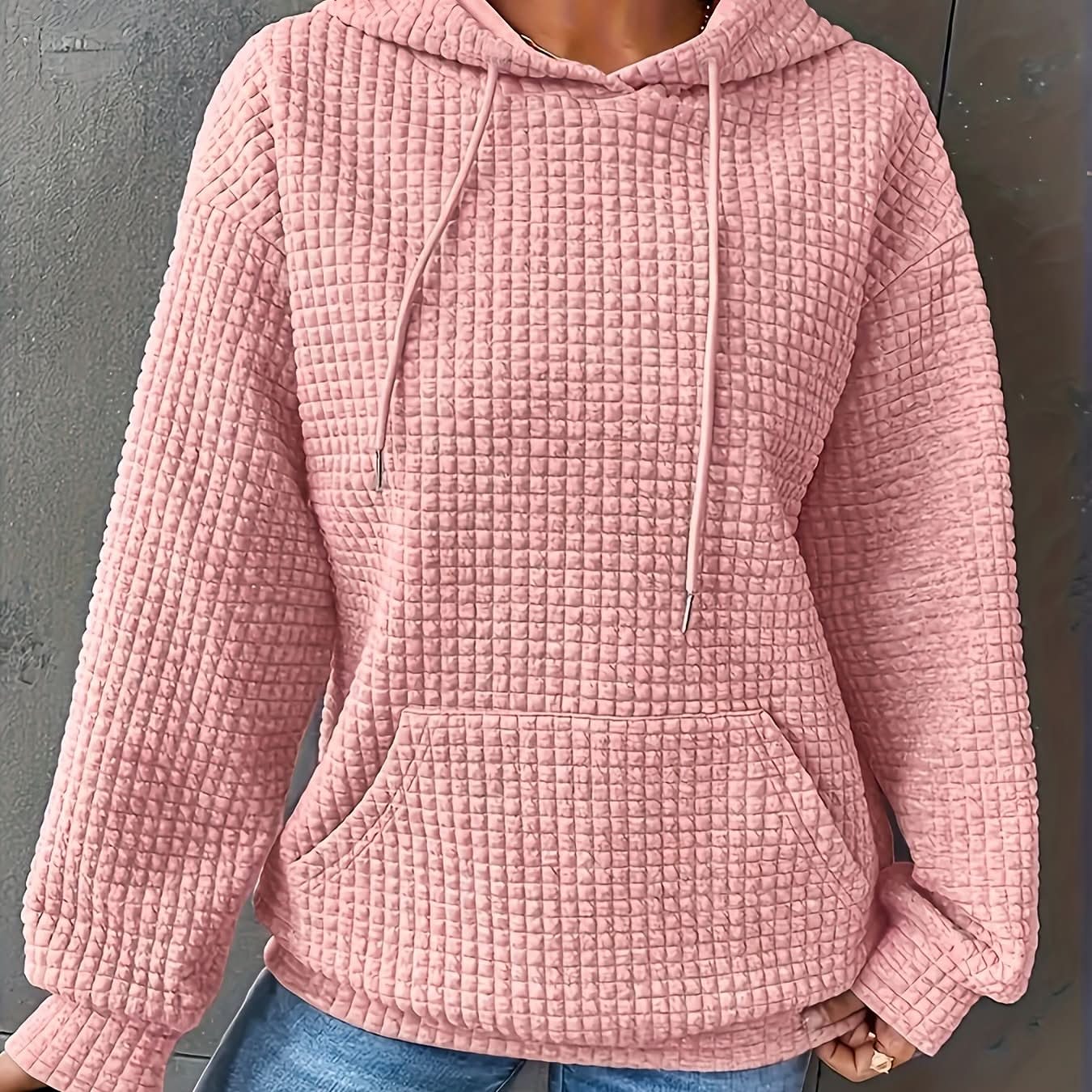Lena | Chandail à capuchon douillet en tricot gaufré