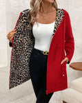 Hailey | Abrigo reversible con capucha de leopardo