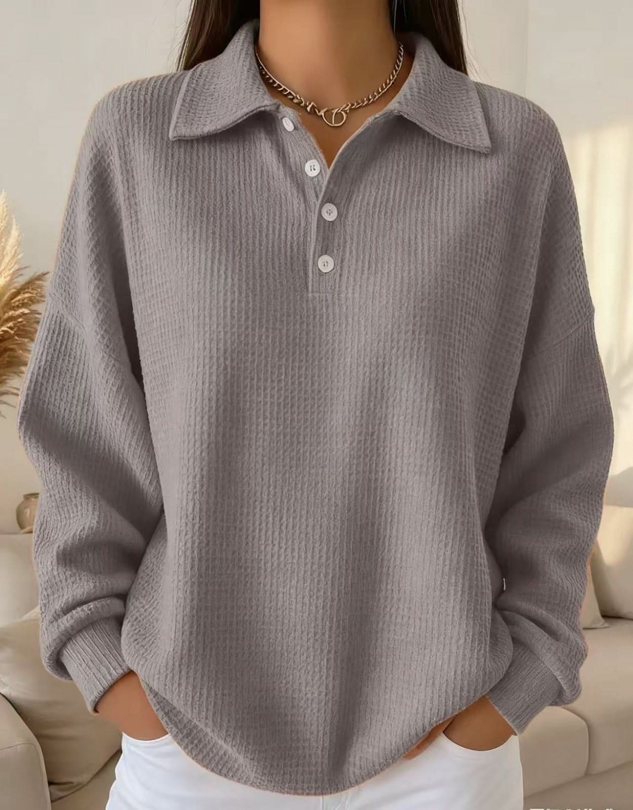 Michelle | Suéter polo de cuello suave