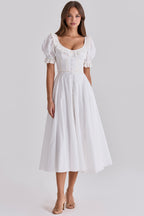 Bella™ | White Broderie Anglaise Midi Dress