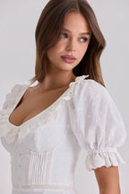 Bella™ | White Broderie Anglaise Midi Dress