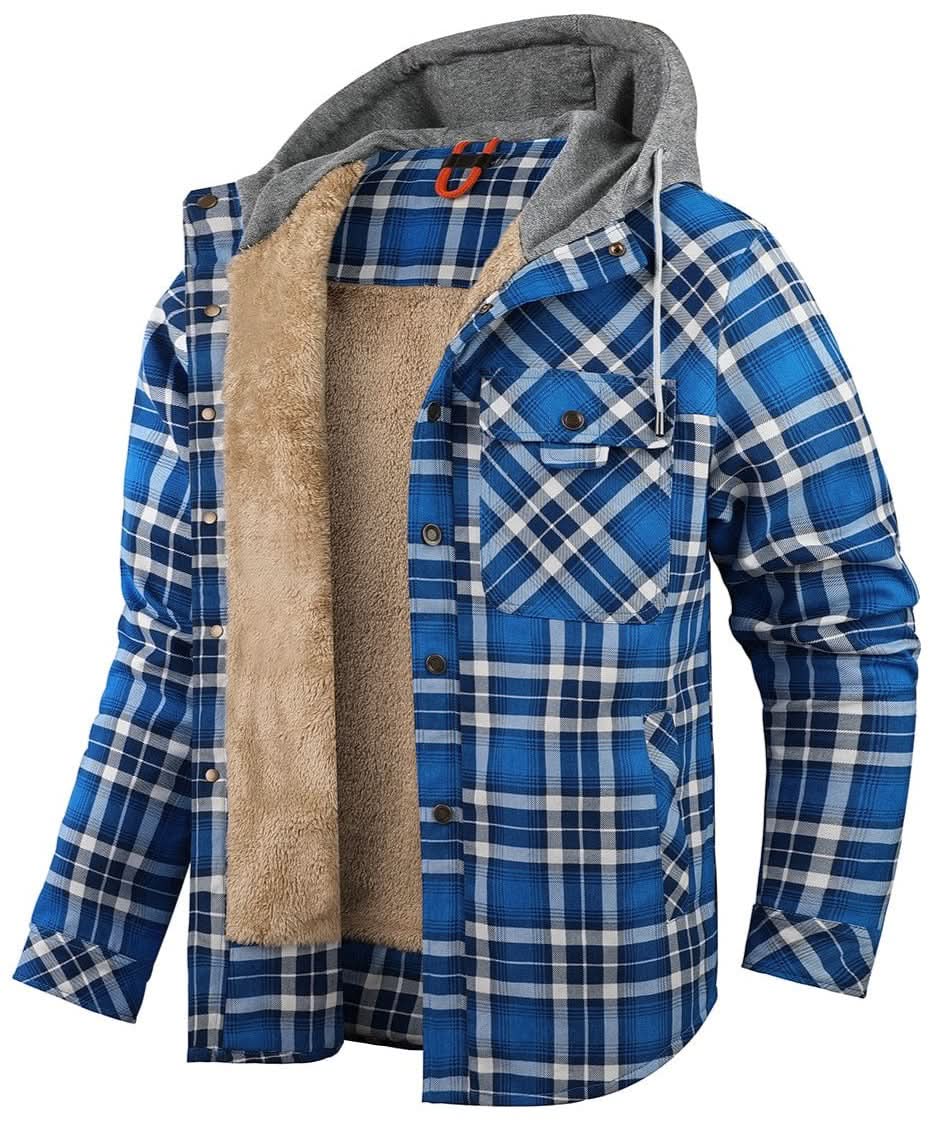 Caleb | Veste à capuche à carreaux robuste
