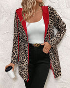 Hailey | Abrigo reversible con capucha de leopardo