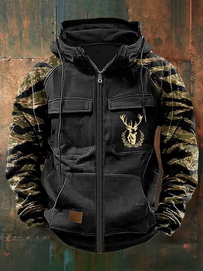Neil | Sudadera con Capucha y Cremallera Multipolsillos Limpia
