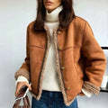 Evelyn | Veste de luxe en peau lainée