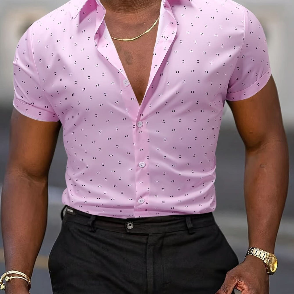 Elias | Camisa de manga corta estampada moderna con botones