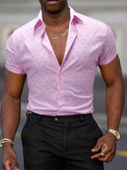 Elias | Camisa de manga corta estampada moderna con botones