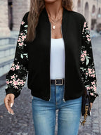 Harper | Chaqueta con Cremallera y Mangas Florales