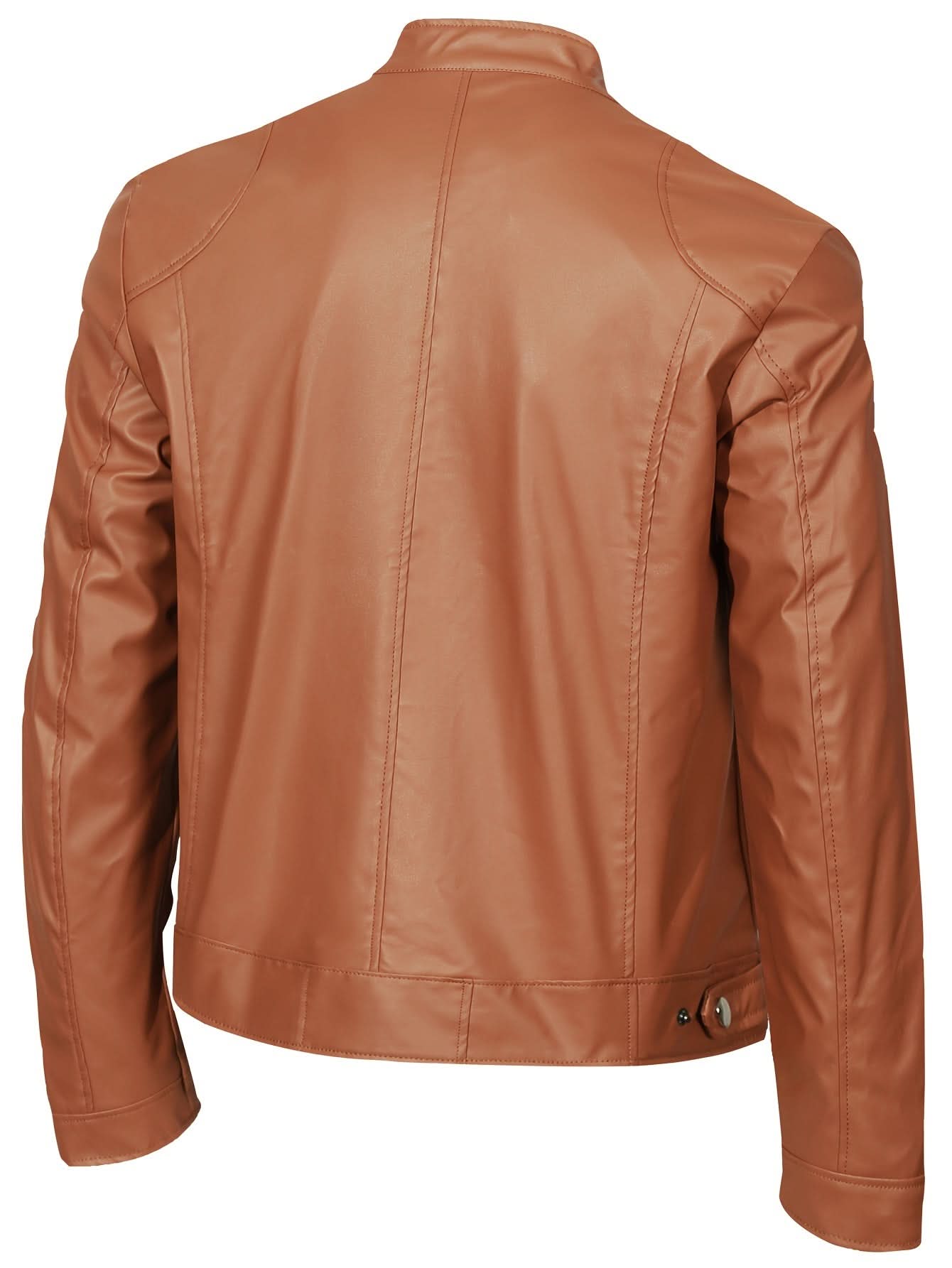 Ethan | Chaqueta Moto de Cuello Mandarín y Diseño Elegante