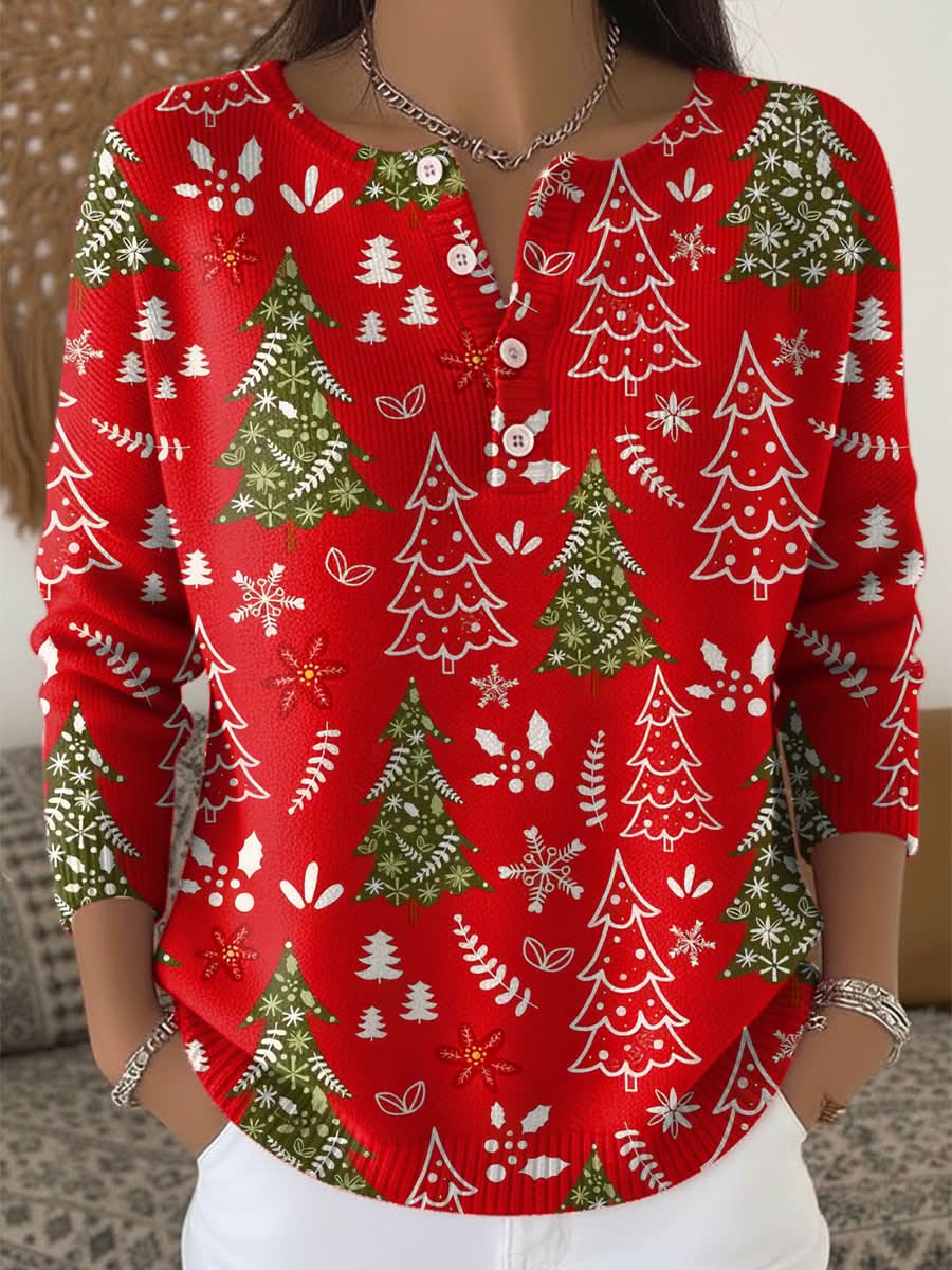 Tessa | Festive Button-Neck Christmas Jumper