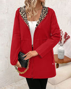 Hailey | Abrigo reversible con capucha de leopardo