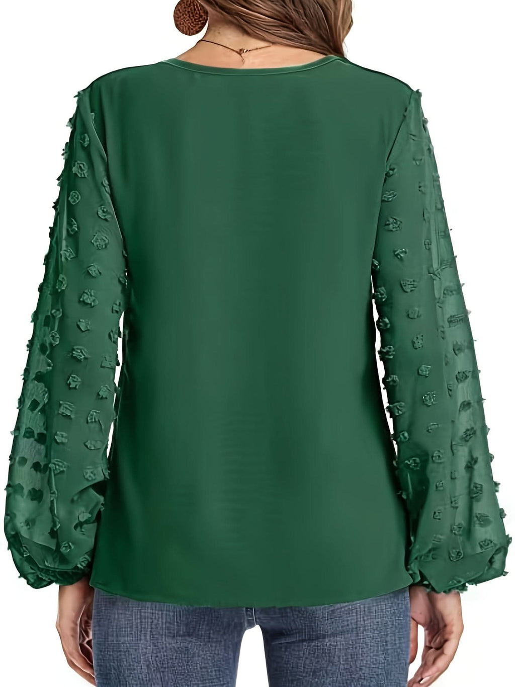 Lena | Blusa llamativa con cuello en V y manga texturizada