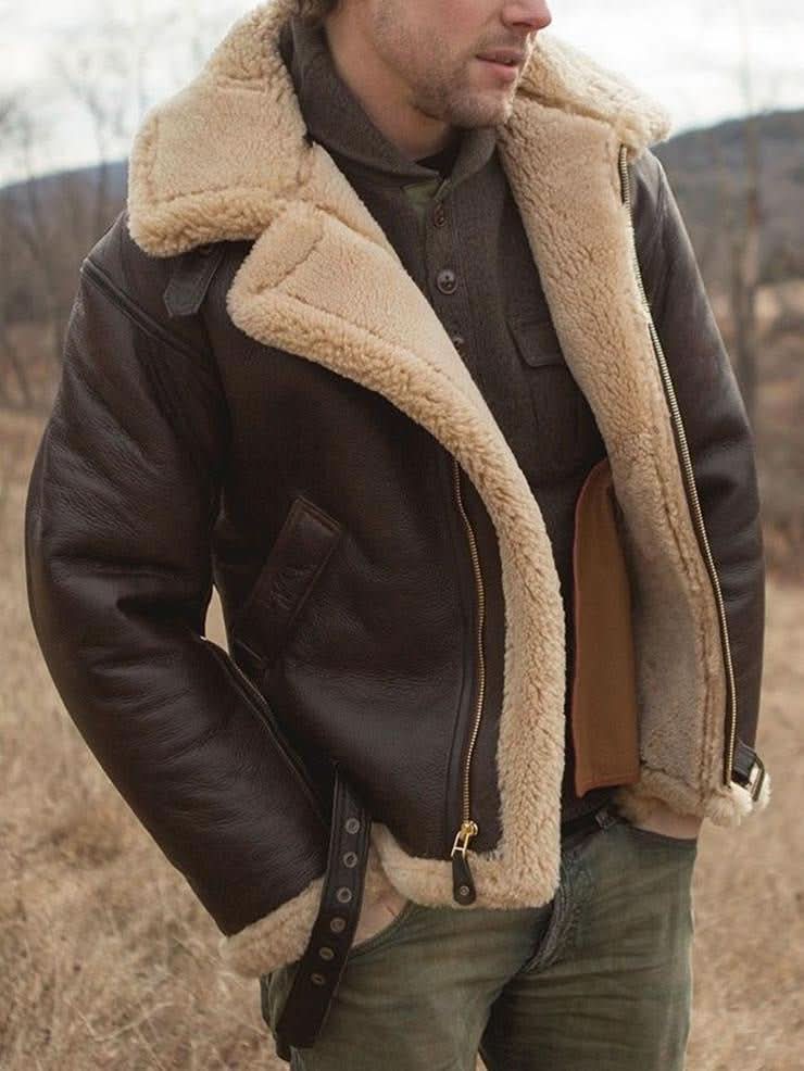 Fletcher | Chaqueta de cuero de piel de oveja de la firma