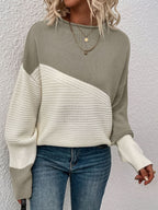 Talia | Sudadera con hombros caídos elegante bicolor