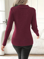 Elena | Top de punto elegante con escote cruzado