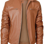 Ethan | Chaqueta Moto de Cuello Mandarín y Diseño Elegante