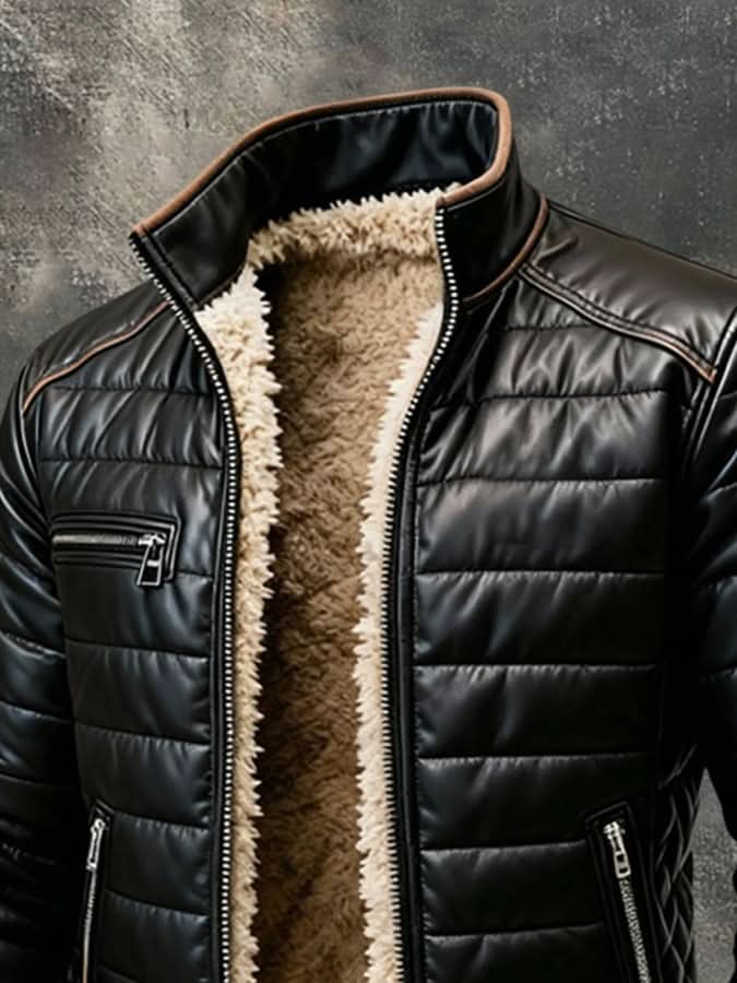 Isaac | Chaqueta negra acolchada con forro interior suave