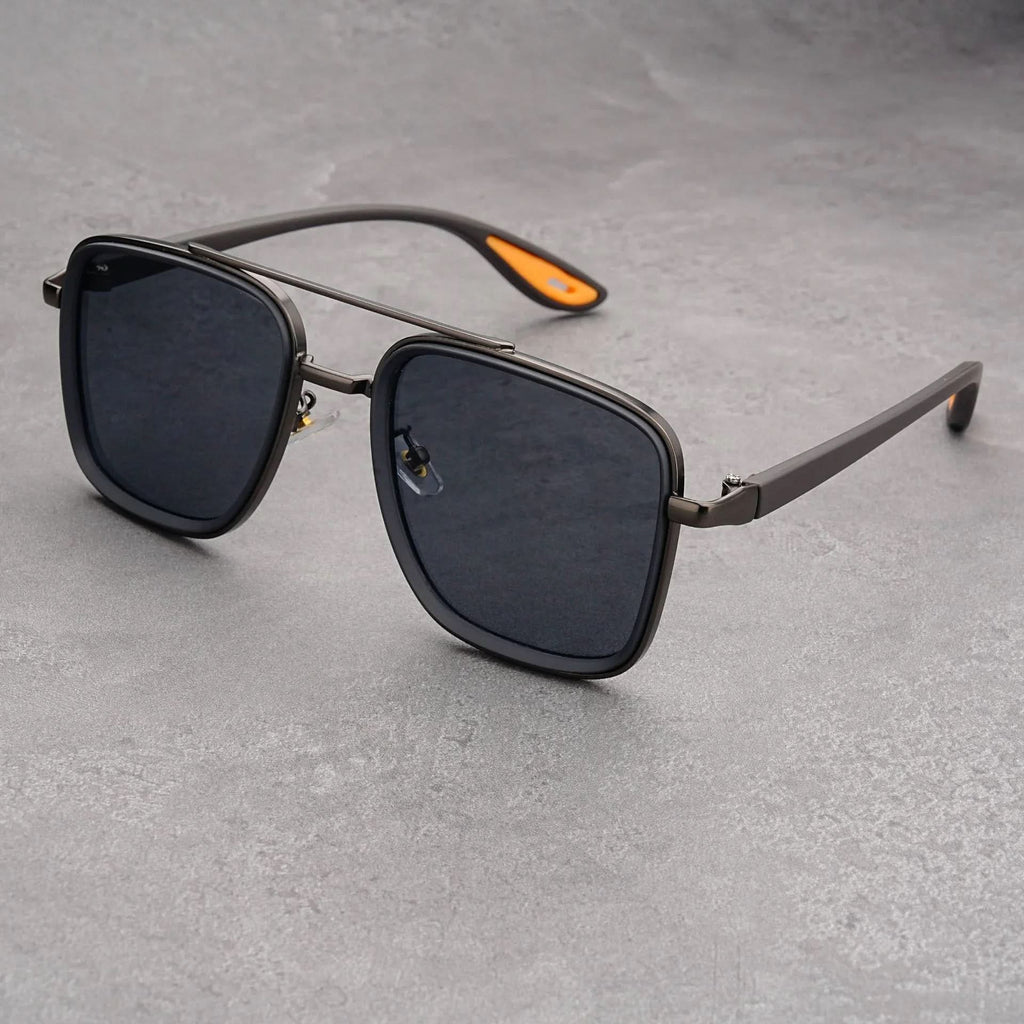Rift Noir X™ | Square Metal-Acetate Sunglasses | UV380