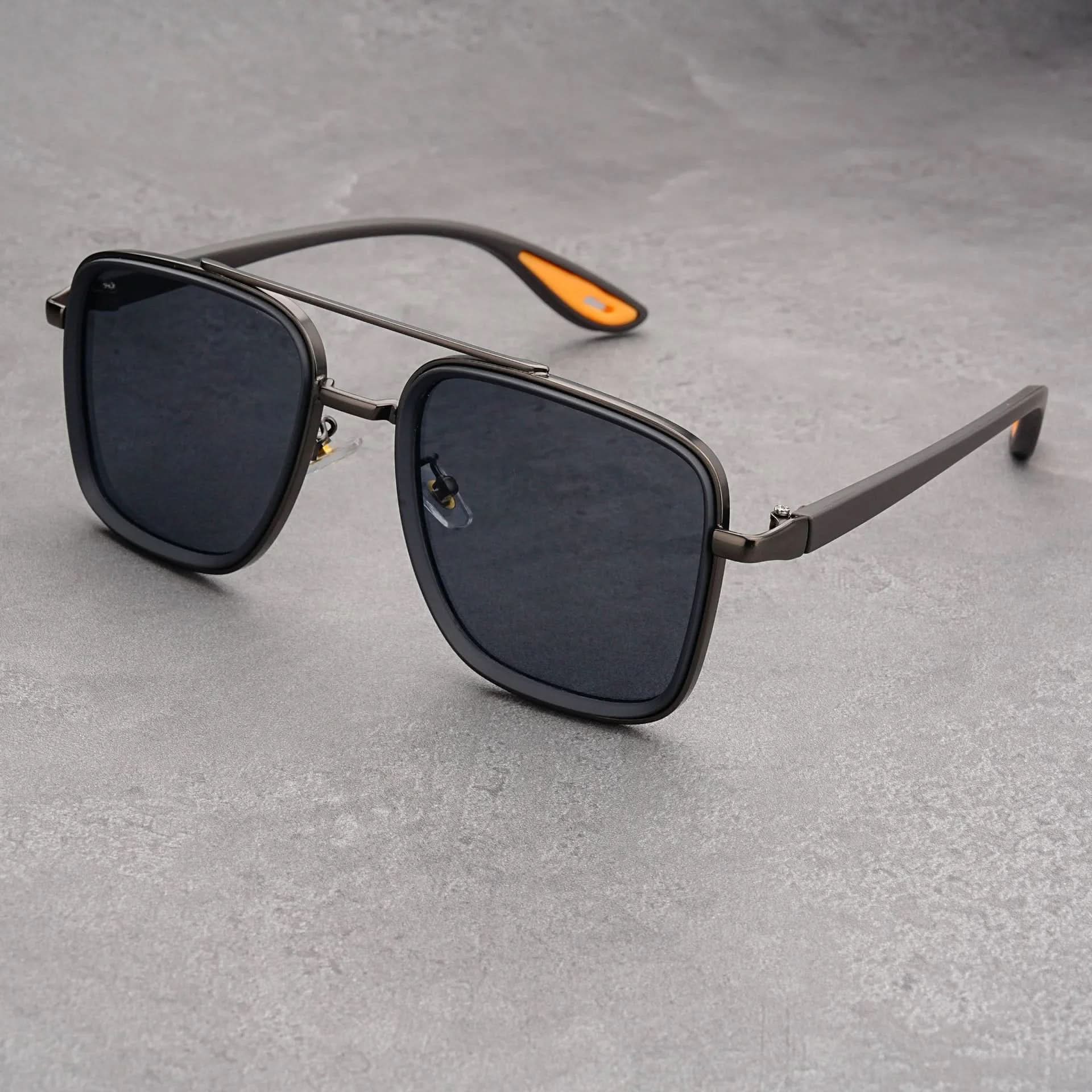 Rift Noir X™ | Square Metal-Acetate Sunglasses | UV380