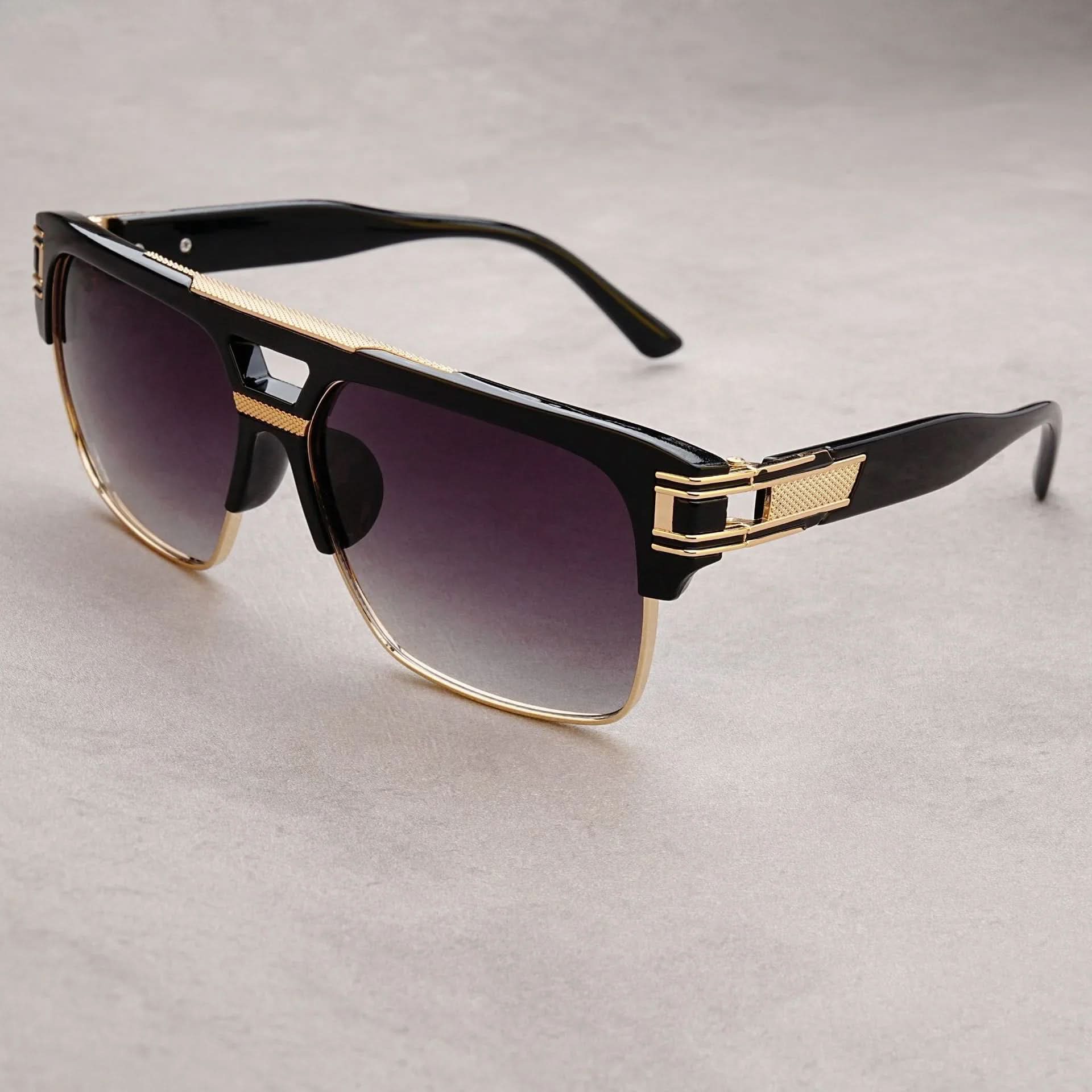 Vanta Flat™ | Flat-Top Gold Brow Bar Sunglasses | UV380