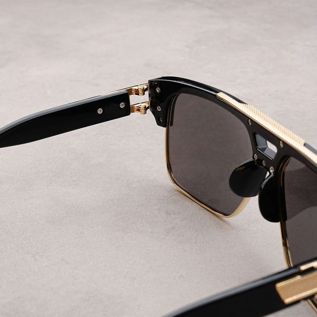 Vanta Flat™ | Flat-Top Gold Brow Bar Sunglasses | UV380
