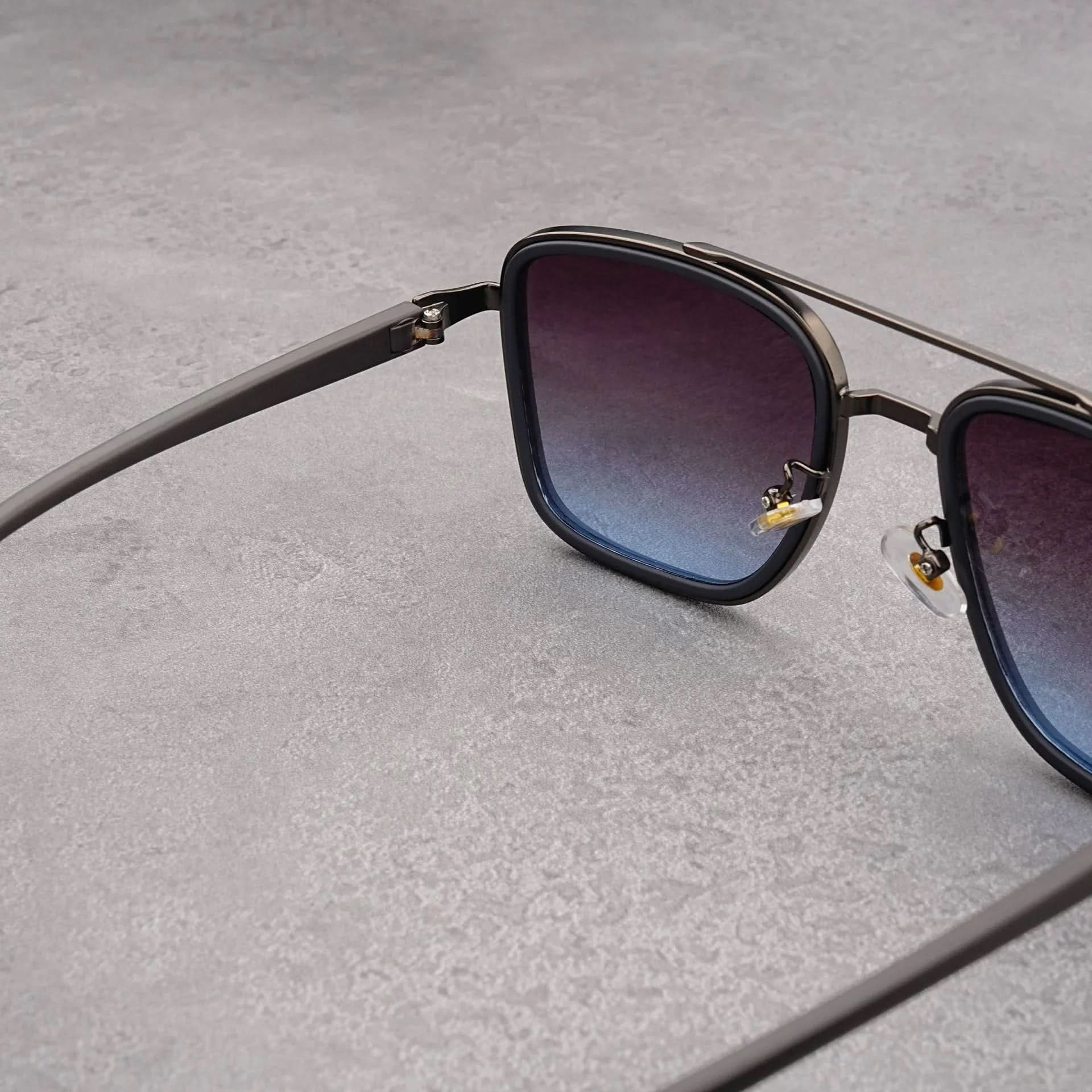 Rift Noir X™ | Square Metal-Acetate Sunglasses | UV380