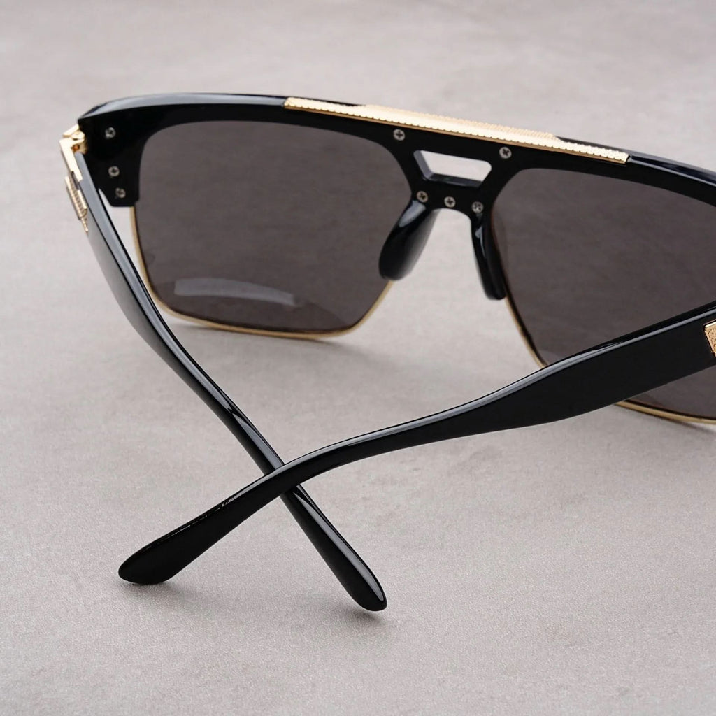 Vanta Flat™ | Flat-Top Gold Brow Bar Sunglasses | UV380