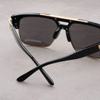 Vanta Flat™ | Flat-Top Gold Brow Bar Sunglasses | UV380