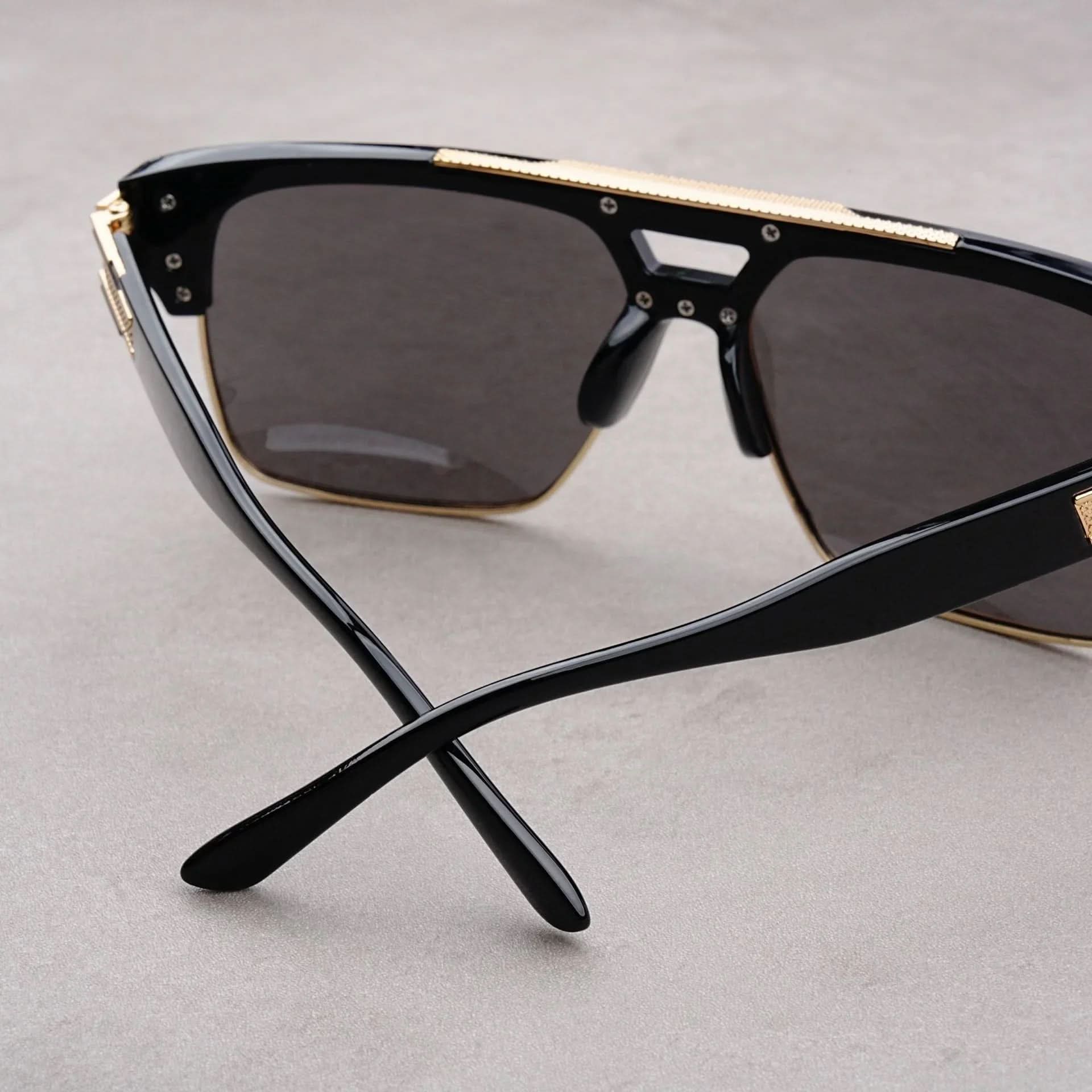 Vanta Flat™ | Flat-Top Gold Brow Bar Sunglasses | UV380