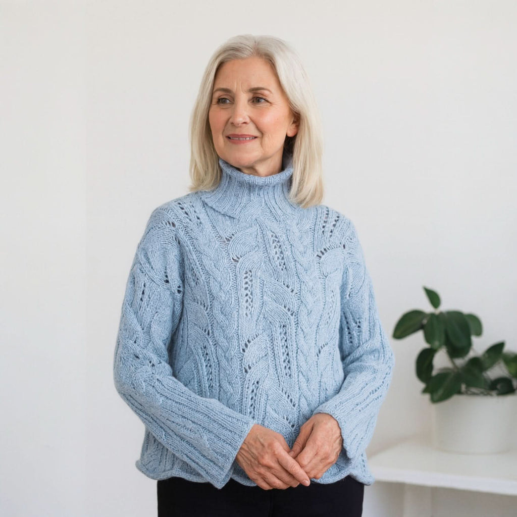 Lydia | Pull col roulé en maille torsadée