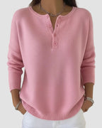 Scarlett | Elegant Button-Front Henley Sweater
