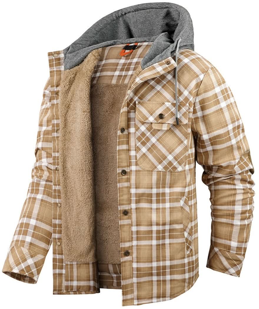 Caleb | Veste à capuche à carreaux robuste