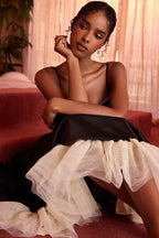 Mademoiselle™ | Black Tulle Midi Dress