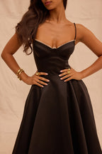 Mademoiselle™ | Black Tulle Midi Dress