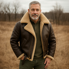 Fletcher | Chaqueta de cuero de piel de oveja de la firma