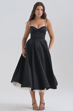 Mademoiselle™ | Black Tulle Midi Dress