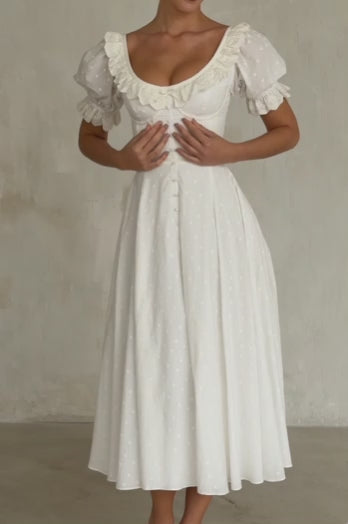 Bella™ | White Broderie Anglaise Midi Dress