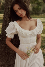 Bella™ | White Broderie Anglaise Midi Dress