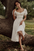 Bella™ | White Broderie Anglaise Midi Dress