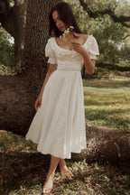 Bella™ | White Broderie Anglaise Midi Dress