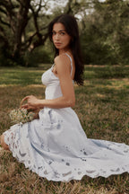 Tatiana™ | Blue Broderie Anglaise Midi Sundress