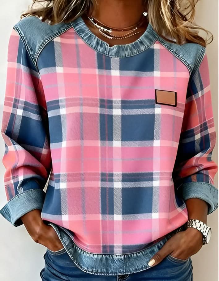 Riley | Sudadera de cuello redondo Patchwork